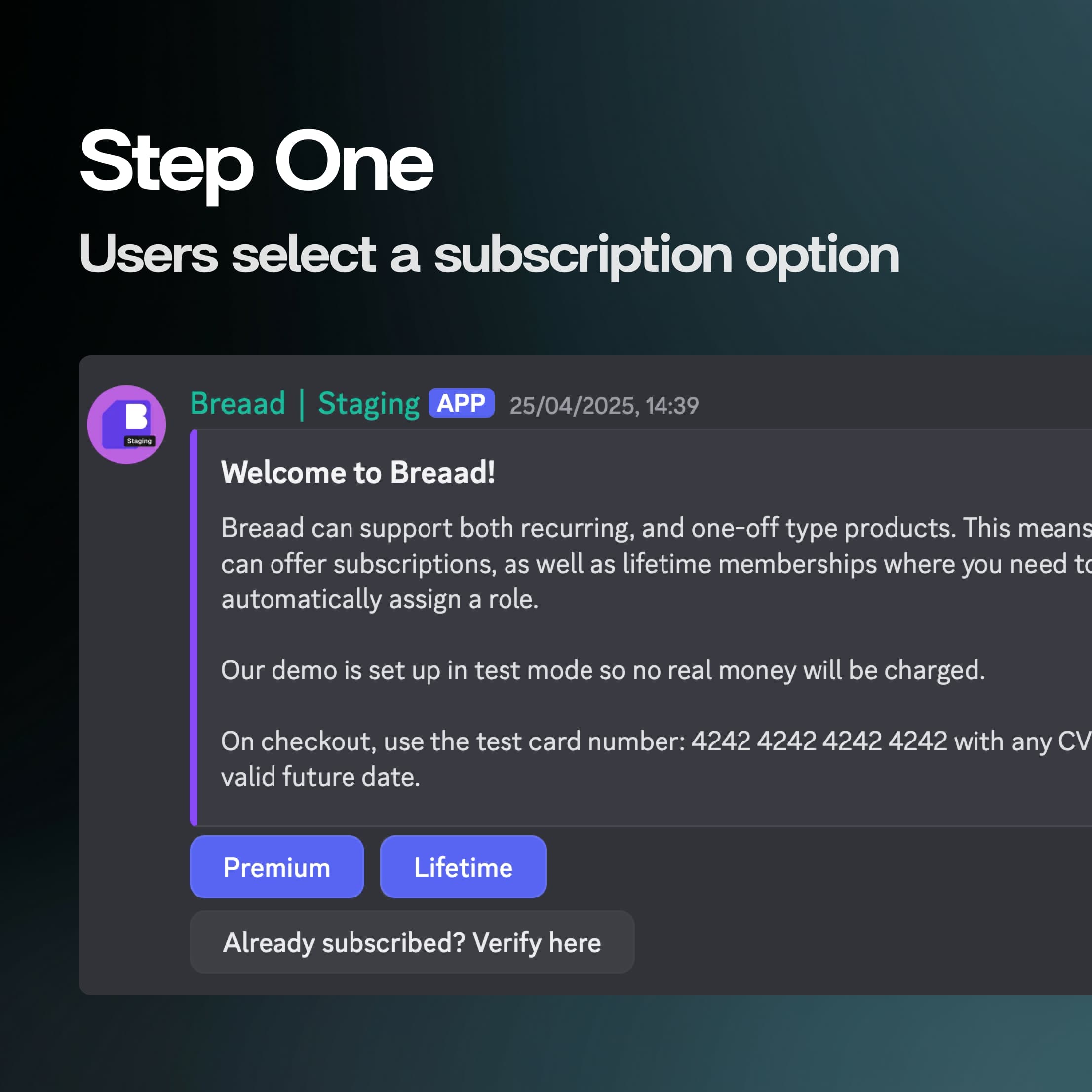 Select subscription